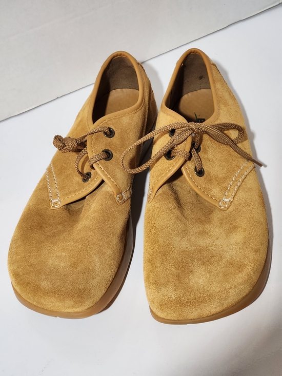 Shoes - Kalso Earth Women’s Suede Lace-Up Flats in Mustard Tan 8.5